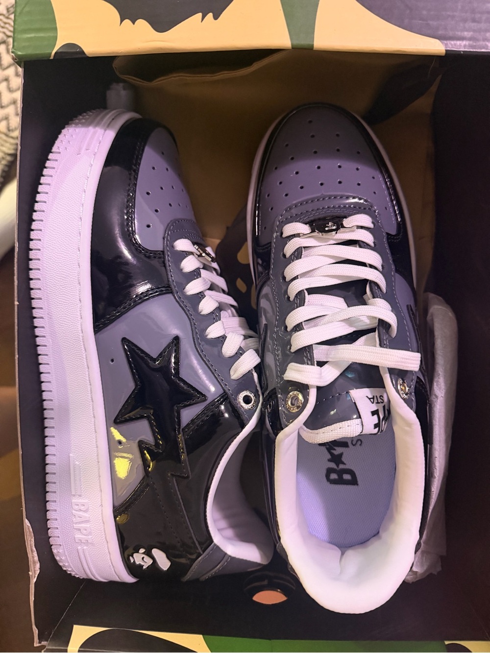 BapeSta Low Sneakers in Gray and Black